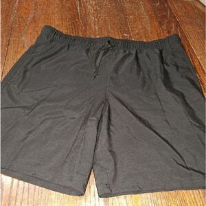 New Mens XXL West Loop Black Lined Elastic Drawstring Waist Bermuda Long  Shorts